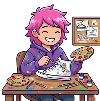 imagen cajón chica pintando