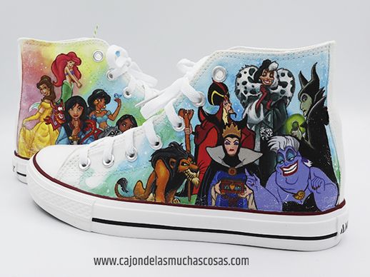 Zapatillas inspiradas en Villanos Disney pintadas a mano