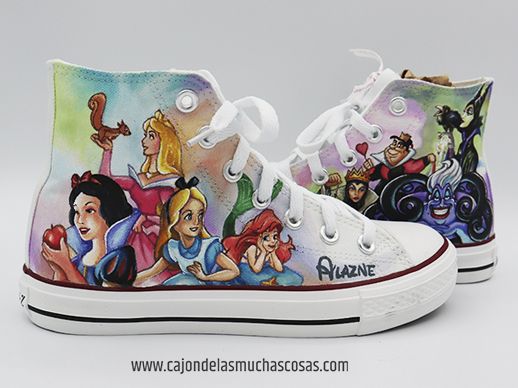 Zapatillas inspiradas en princesas Disney pintadas a mano