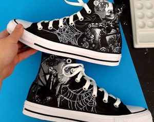 Zapatillas pintadas a mano de personajes Tim Burton